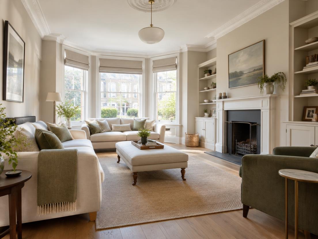 Bright living room in a British home